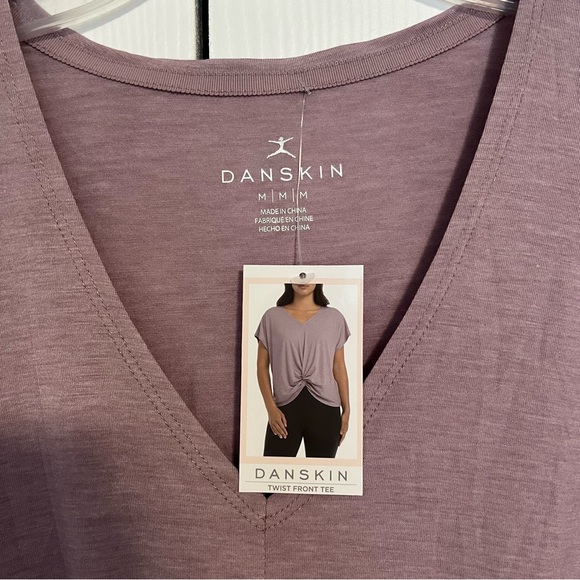 NWT Danskin size medium women’s twist front tee mauve purple - Picture 2 of 9